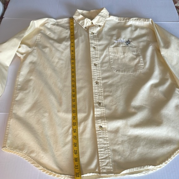 Wild Wings long sleeve cotton yellow button down shirt by Augusta Men’s size L - Picture 12 of 15